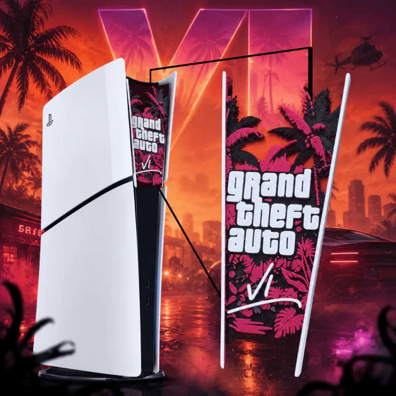 GTA 6 / GTA VI - Capa frontal para PS5 Exclusiva – PS5 Fat & Slim | Edição Limitada