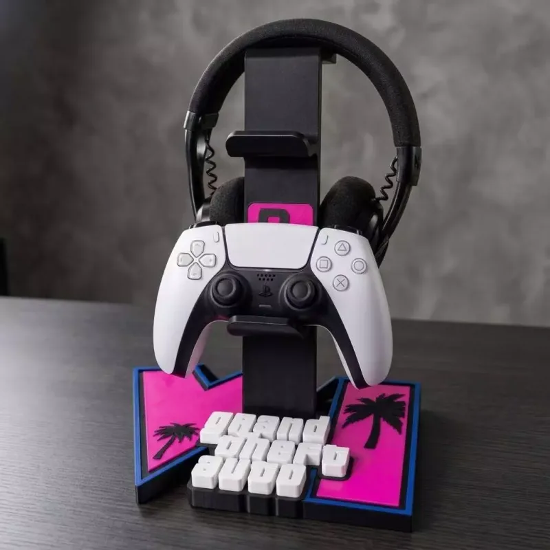 Suporte para Controle PS5 XBOX e Headset Gamer | Base Organizadora para Controle e Fone | Decoração GTA 6